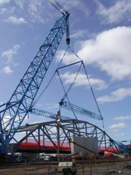 A photograph of the world's largest crane, or a pulley, one of the six simple machines.