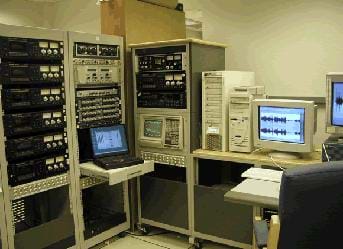 A photograph of an audio workstation.