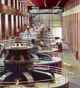 Hydroelectric turbines at Hoover Power Plant