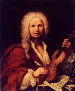 Painting of a man holding his violin.