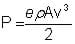 Power equation: P=(epAv^3)/2