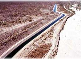 A photograph of the Hayden-Rhodes Aqueduct in Arizona.