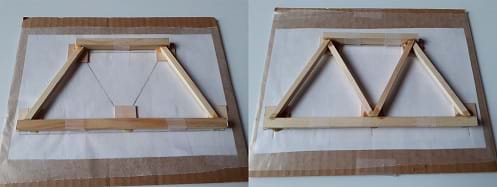 Assembling and gluing diagonal elements with rails.