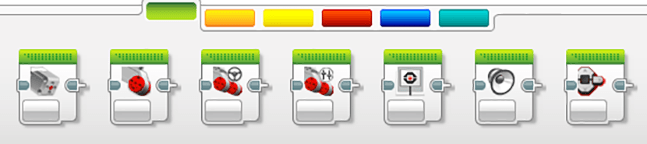 A screen capture shows 12 icons, three indicate color sensor, ultrasonic sensor and motor.