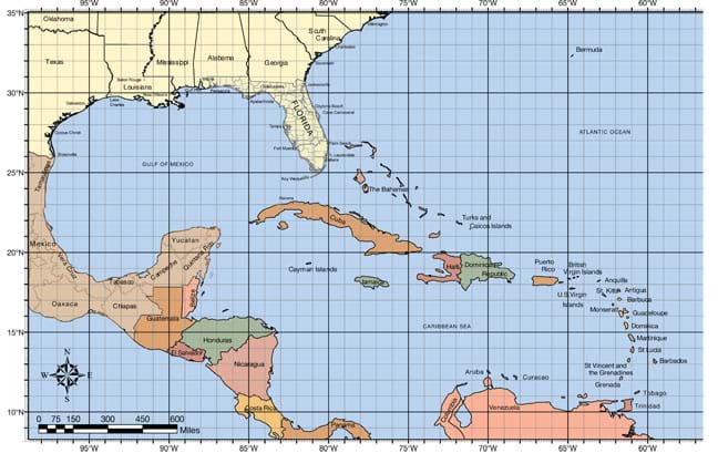 Mexico Map With Latitude And Longitude