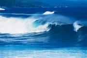 Photo shows white-capped waves in the ocean.