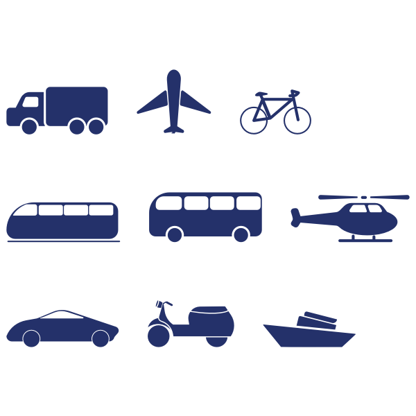 Clipart of different modes of transportation
