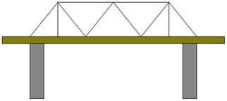 A line drawing shows a pattern of triangles that slope towards both the center and outside of a beam bridge.