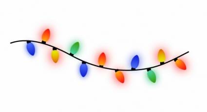 A string of colorful christmas lights.