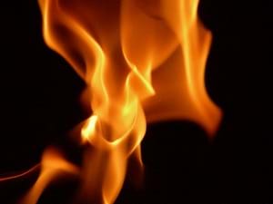 A zoomed-in image of burning flames.