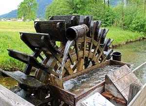 A mill wheel in action.