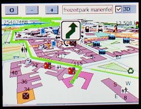 A screenshot of a bicycle navigation with Gosmore, an open source routing software.