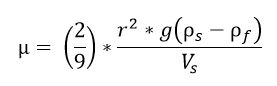 Viscosity of an unknown fluid falling at terminal velocity equation