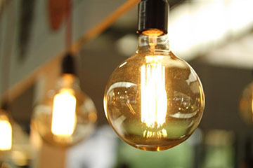 An energy-saving light bulb.