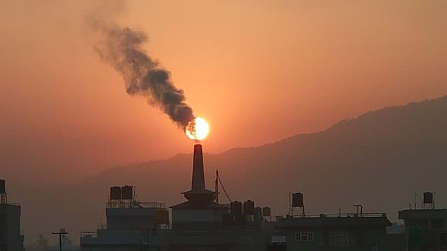 Pollution from a brick factory.