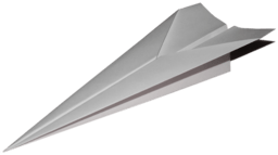 A drawing of a simple folded paper airplane.