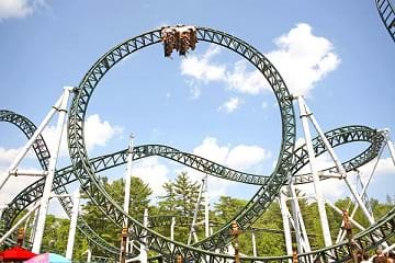 A rollercoaster at Canobie Lake Park.