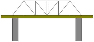 A line drawing shows a pattern of triangles that slope towards the center of a beam bridge.