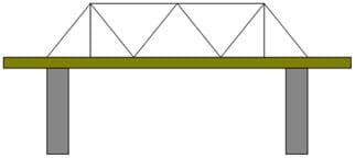 A line drawing shows a pattern of triangles that slope towards both the center and outside edges of a beam bridge.