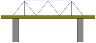 A line drawing shows a pattern of triangles that slope towards both the center and outside edges of a beam bridge.