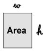 A rectangle with sides marked "w" and "h."