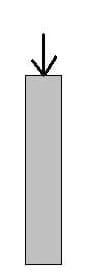 Sketch shows an arrow pointing down on the top of a tall rectangular column.