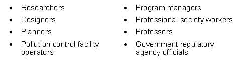 Environmental engineers' diverse roles.