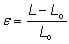 Percent strain equals new length minus original length divided by the original length.