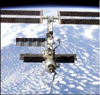 A picture of a satellite in space.