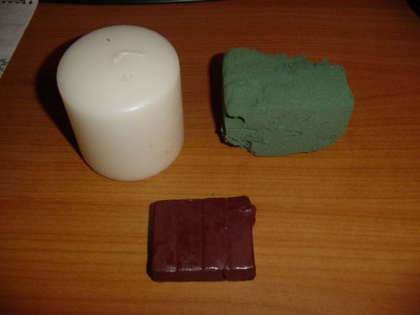 Photograph of a three blocks of material.