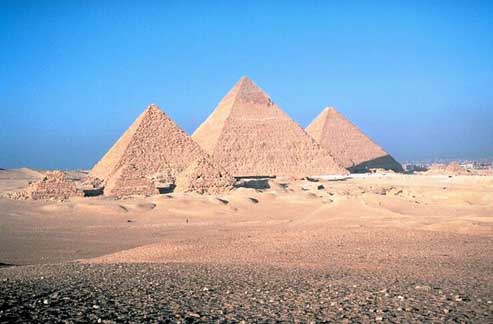Photo of six pyramids of various sizes.