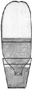 A sketch shows a 2-liter bottle inverted with its neck in a container of water. The water level in the inverted bottle is above a marked line on the bottle.