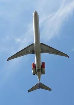An airplane taking off