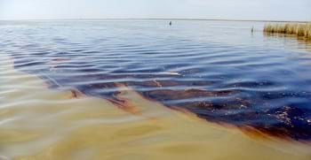 An oil spill in the sea in Louisiana.