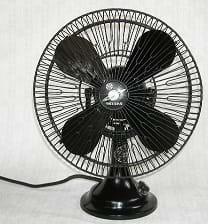 A black Kawasaki electric fan