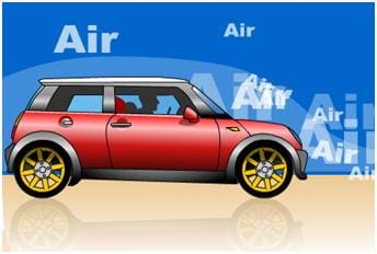 The shape of a car affects the aerodynamics. A smoother car, creates less drag (less interruption with air molecules), which is considered more aerodynamic.