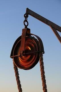 A red pulley.