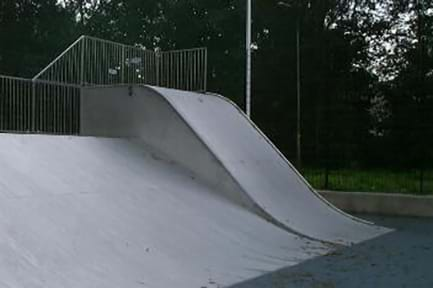 Drawings of a boat, highway, skateboard and airplane ramps.