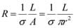 Resistance equation.