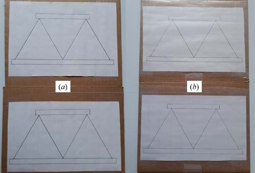 First two steps in the bridge construction process.