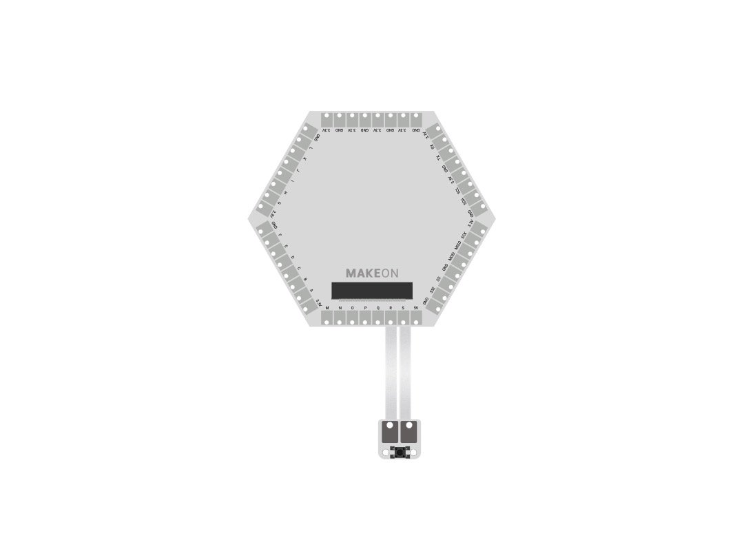 A figure showing a microcontroller connected to a button switch.