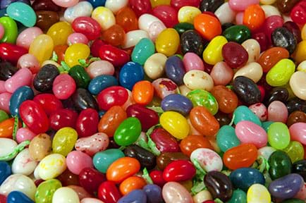 An assortment of Jelly Belly jelly beans.