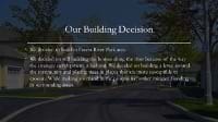Student work exemplar showing their decision of whether or not building should occur.