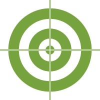 A bull's eye target.