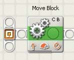 Screen capture image of the LEGO MINDSTORMS "move block" programming icons.