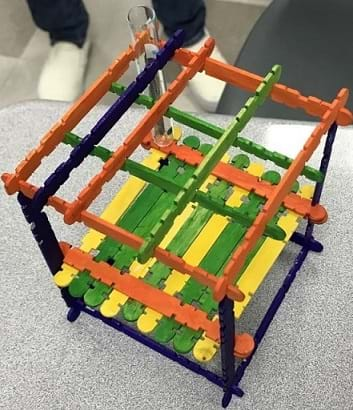 A completed sample holder which is a part of spectrophotometer to analyze the sample absorption and concentration of food dye.