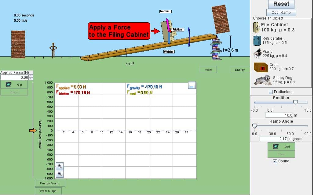 An image showing a simulation to represent force. 