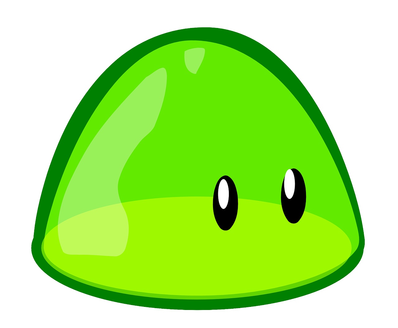 A picture of a green cartoon blob with eyes. The reference is to what we would look like without muscles.