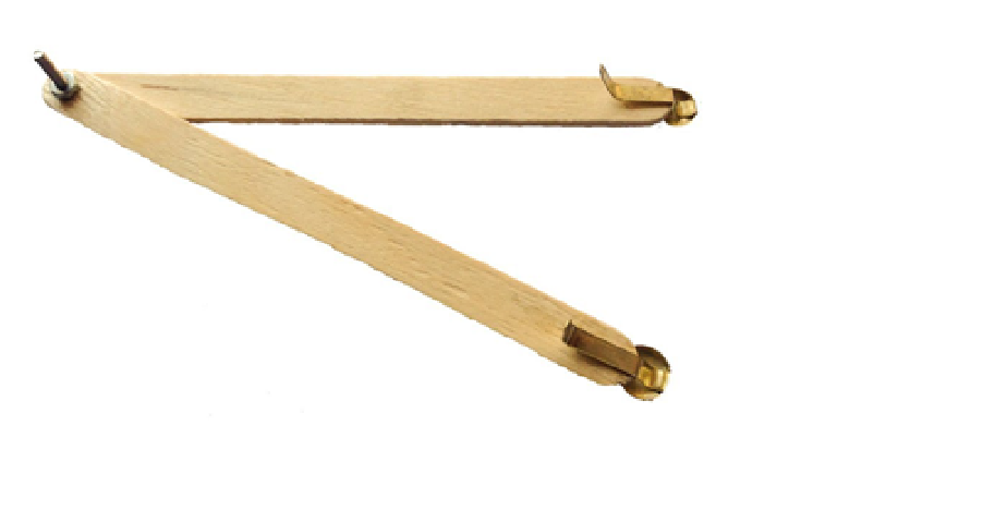 An image of an adjustable wooden electrode holder for small muscles to isolate muscle action potentials.