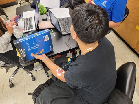 A photo showing students working on their prototypes. 